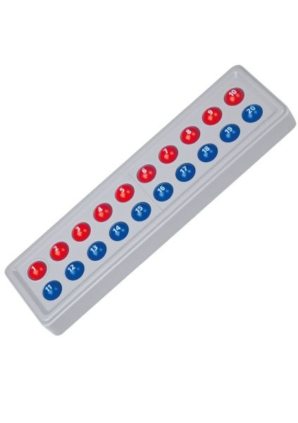 Abaco 20 mit Zahlen - Modell A 10/10 Kugeln (rot/blau)