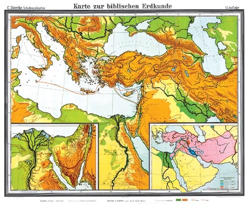 Wandkarte Biblische Länder, 180x150 cm