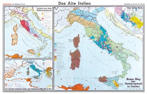 Wandkarte Das Alte Italien, 205x135 cm