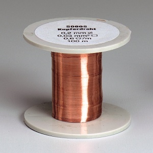 Kupferdraht, Durchmesser 0,2 mm, 100m blank auf Spule