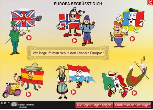 Interaktives Tafelbild: Europa begrüßt dich