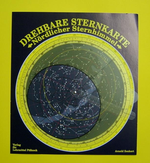 Große drehbare Sternkarte mit Planetzeiger, Ø26 cm