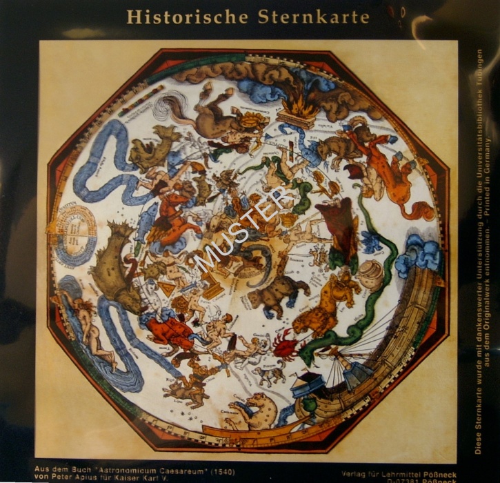 Historische Sternkarte, für Overheadprojektor
