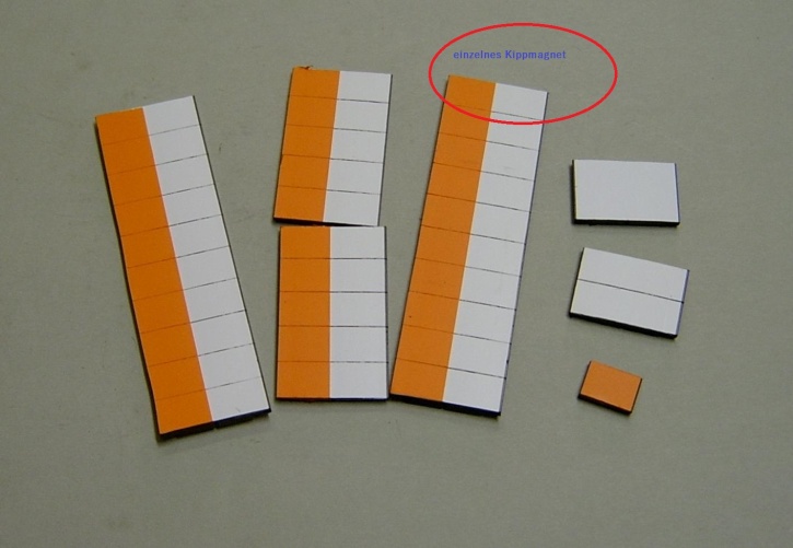 Magnetsymbol für Stundenplan, halb orange-halb weiß