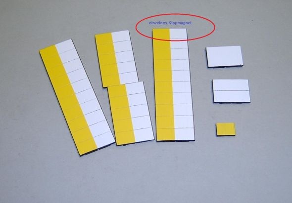 Magnetsymbol für Stundenplan, halb gelb/halb weiß