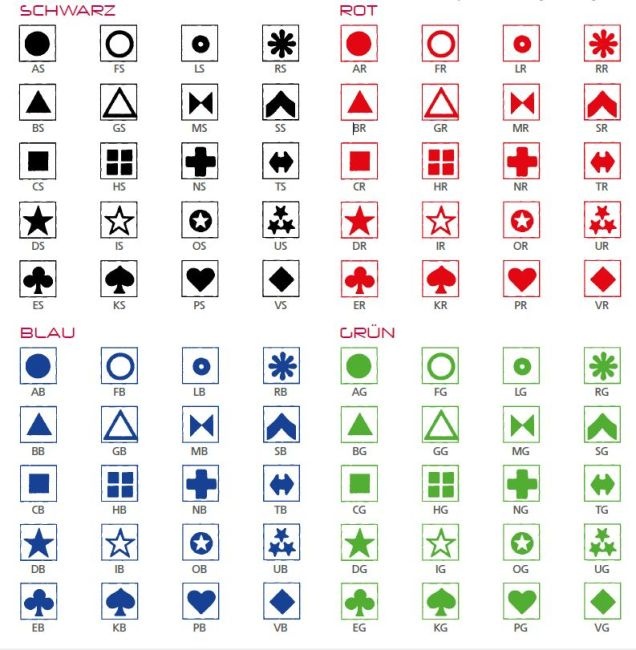 Symbol, einzeln für Kippmagnete, 30 Stück eines einzigen Symbols