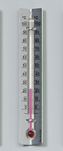 Schülerthermometer, Thermometer mit Metallskala -3 bis +103C°,