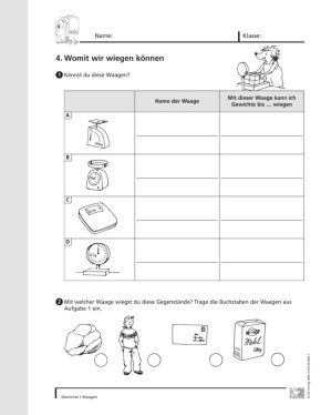Lehrerhandreichung, Arbeitsblätter und Kopiervorlagen: Gewichte