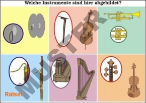 Transparentsatz Rätsel zur Instrumentenkunde