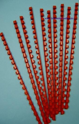 Plastik-Binderinge, 10mm Ø, Farbe rot, (100 Stück) für 70 Blatt