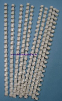Plastik-Binderinge, 19mm Ø, Farbe weiß,  (100 Stück) für 180 Bla